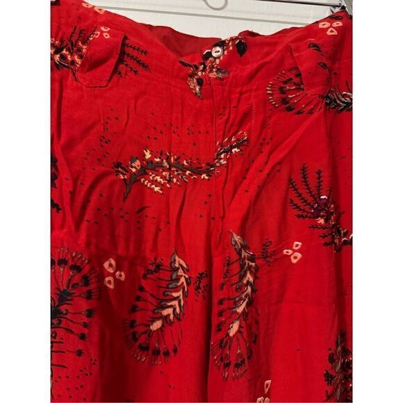 Free People Red paisley wide flowy pants size 10 - Picture 4 of 5